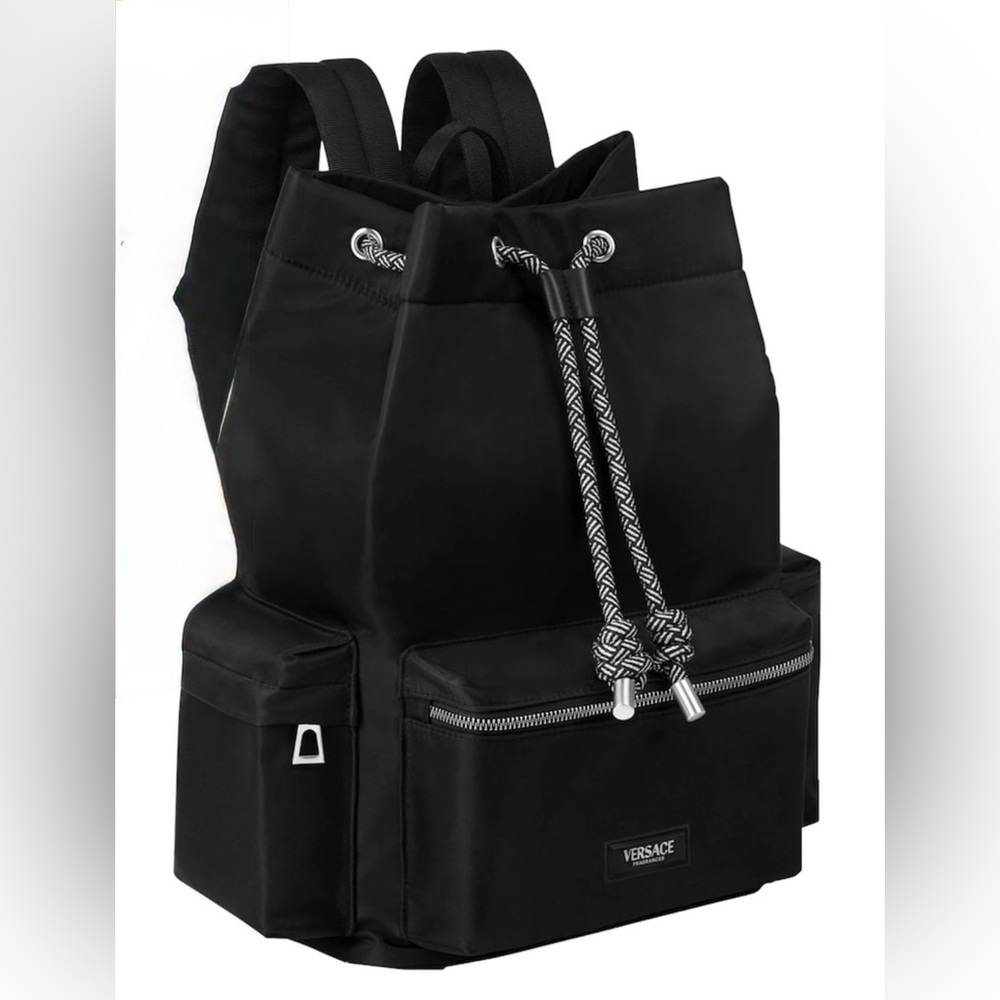 Full Size Unisex Versace Fragrances Black Drawstring Men's Backpack